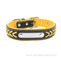 Hot Selling Durable Luxury Leather Engrave Dog Collar
